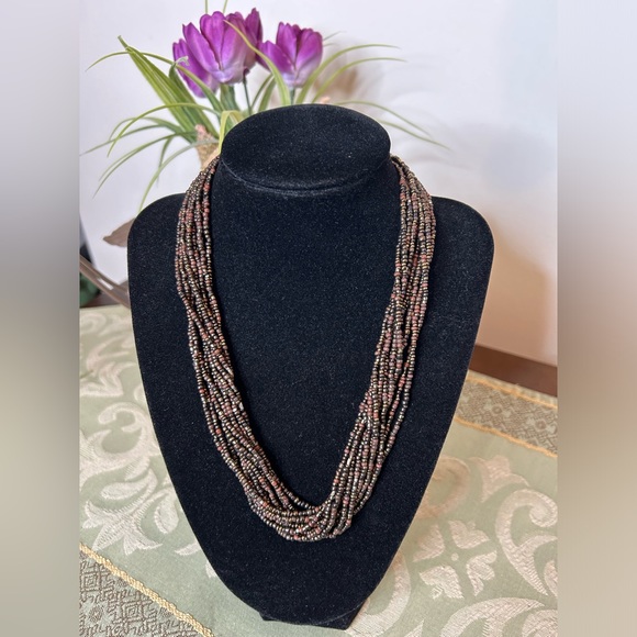 Silpada 18” Bronze and Brown Seed Bead Necklace - Picture 1 of 3